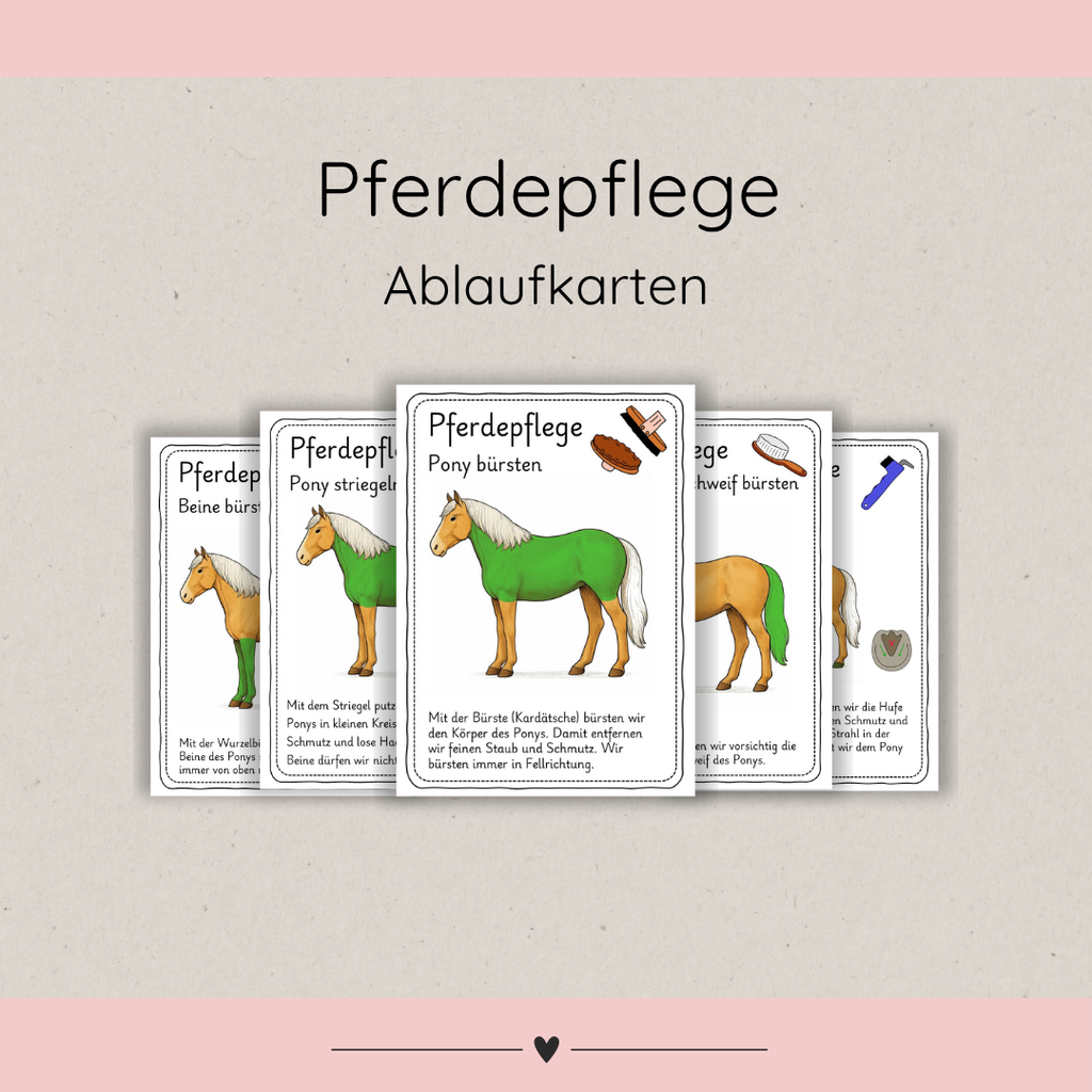 Ablaufkarten Pferdepflege